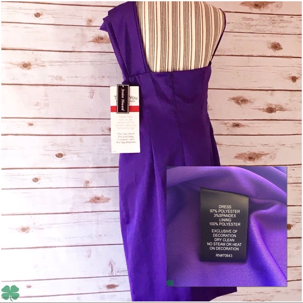 NWT Jessica Howard One Shoulder Dress Size 14 - Picture 7 of 9